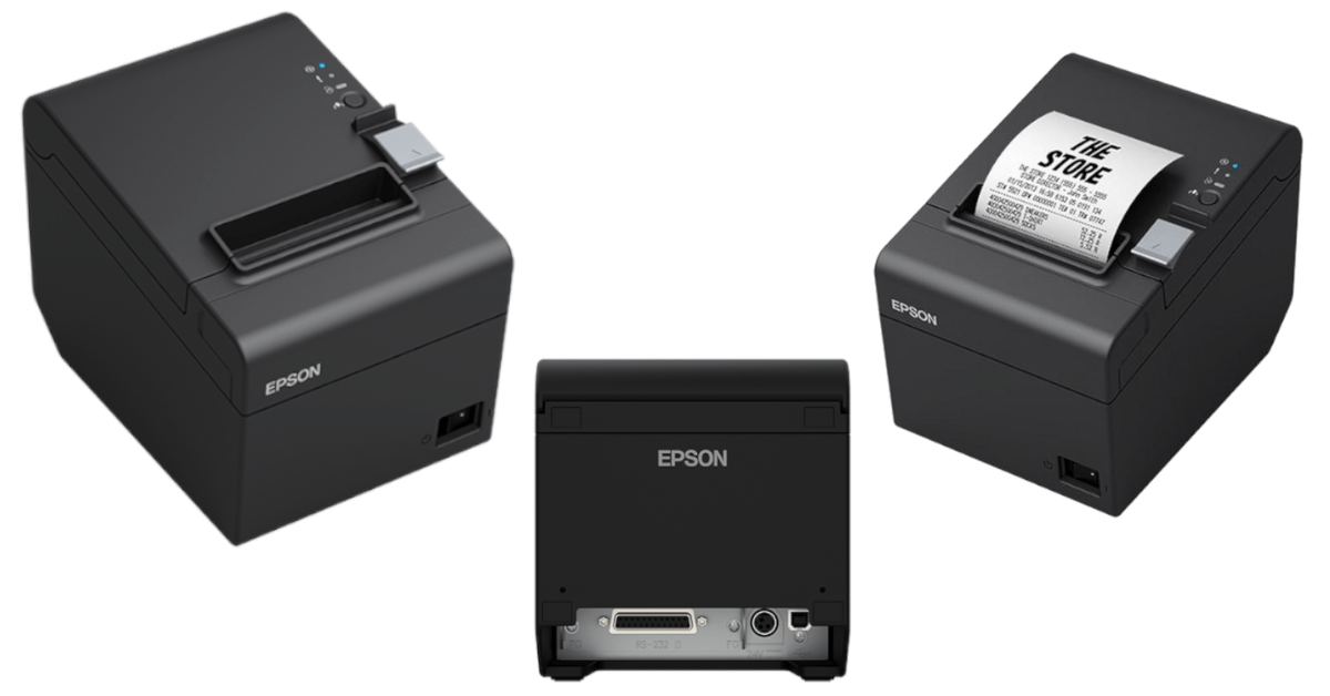 An image of the Epson TM-T20III POS receipt printer (SKU: C31CH51011A0) available at Bright IT FZC. The image shows the printer in use, with a receipt being printed out. Bright IT FZC's logo is visible in the background, along with the printer's compact design, control buttons, and interface ports.